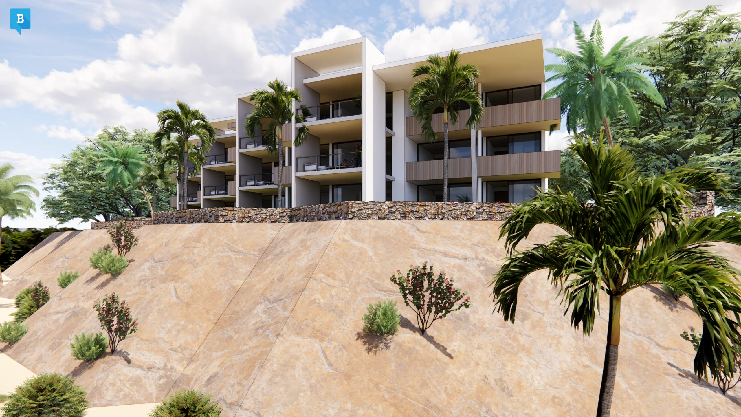 Sea view from Playa Piskado Apartments in Westpunt, Curacao